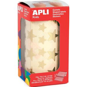 Apli Kids stickers op rol, ster, 2360 stuks, metallic goud
