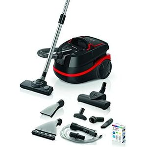 Bosch Hausgeräte Serie 4 BWD421POW Cilinderstofzuiger Droog&Nat Combi - Stofzuiger - Rood - Zwart