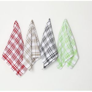 Textured Checks Kitchen Towels (set of 4)