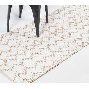 Handwoven Jute Chevron Beige Rug