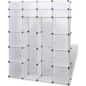 VidaXL Modulaire Kast 18 Compartimenten Wit 37x146x180,5 cm