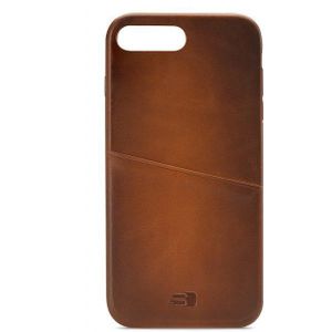 Senza Desire Leather Cover with Card Slot Apple iPhone 7 Plus/8 Plus Burned Cognac