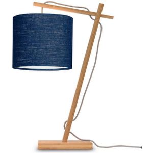 GOOD&MOJO Tafellamp Andes - Bamboe/Blauw - 30x18x46cm - Bruin