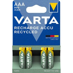 Varta Recycled Oplaadbare AAA Batterijen | 800 mAh | NiMH