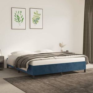 vidaXL - Bedframe - fluweel - donkerblauw - 180x200 - cm