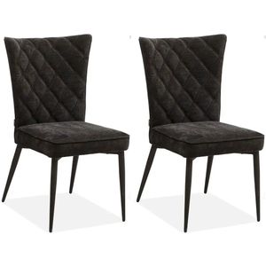 MX Sofa Eetkamerstoel Ferry - Black (set van 2 stoelen)