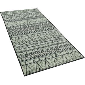 KEBAN - Laagpolig vloerkleed - Zwart - 80 x 150 cm - Polyester