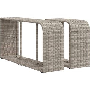 vidaXL - Opbergschappen - 2 - st - poly - rattan - lichtgrijs