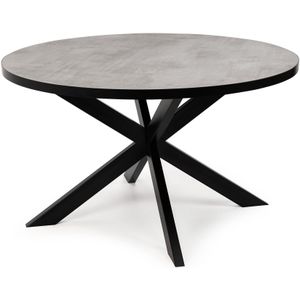 Stalux Ronde eettafel 'Daan' 148cm, kleur zwart  beton beton