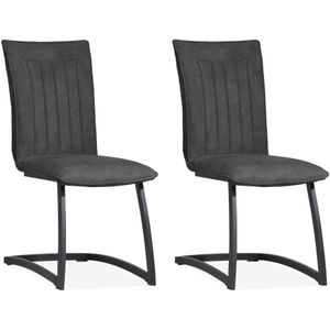 MX Sofa Stoel Amara - antraciet (set van 2 stoelen)