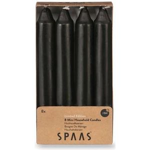 Spaas - Mini conische tafelkaarsen 8 st. zwart