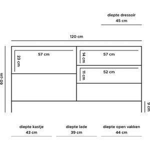 Home67 TV Dressoir Luuk Zwart Mangohout 120 cm