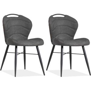 MX Sofa Eetkamerstoel Talent luxor - kleur Antraciet (set van 2 stoelen)