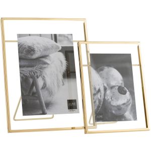 J-Line fotolijst - fotokader - metaal - goud/transparant - large
