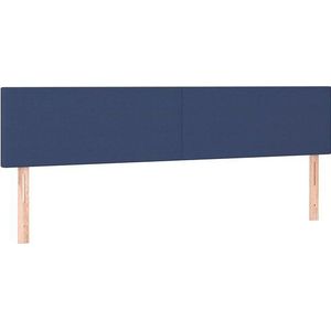 vidaXL - Hoofdborden - 2 - st - 100x5x78/88 - cm - stof - blauw