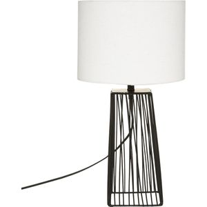 Tropi Tafellamp - H 46 cm - Zwart met witte lampenkap