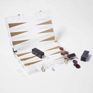 Sunnylife - Games Lucite Backgammon - Goud / Acrylaat Kunststof