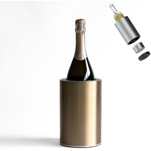 Coolenator Wijnkoeler Hoes - Flessenkoeler met 6 uur Actieve Koeling - Metallic Gold