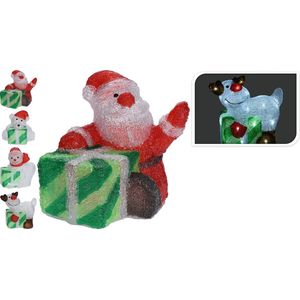 Kerstdecortatie - Kerstverlichting - Beeldje met LED licht - Kerstman - Kerstbeer - Sneeuwman - Hert
