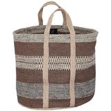 PTMD Toccara Brown jute round basket lines pattern L