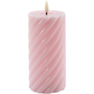Mansion atmosphere - swirl led kaars licht roze 15x7,5cm swirl led kaars licht roze 15x7,5cm