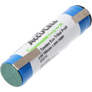 NiMH-batterijpakket 2,4 volt, 750 mAh, 58 x 14,5 mm voor tandenborstels