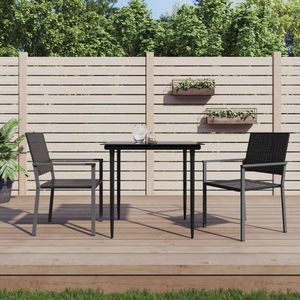 VidaXL Tuinstoelen - Set van 2 - 54x62,5x89 cm - Poly Rattan - Zwart