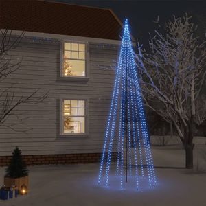Kerstboom met grondpin 732 LED&#39;s blauw 500 cm
