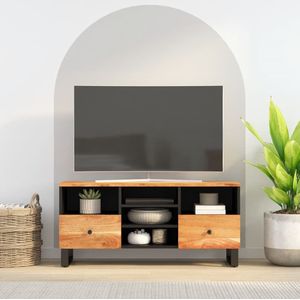 VidaXL TV-meubel 100x33x46 cm - Massief Acaciahout en Bewerkt Hout