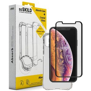 SoSkild iPhone Xs / X Absorb Impact Case Transparent and Glass Screen Protector