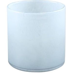 PTMD Windlicht Muel - 12x12x12 cm - Glas - Blauw