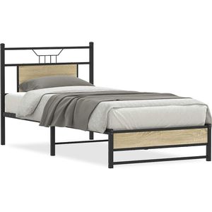 Bedframe zonder matras hout sonoma eikenkleurig 75x190 cm