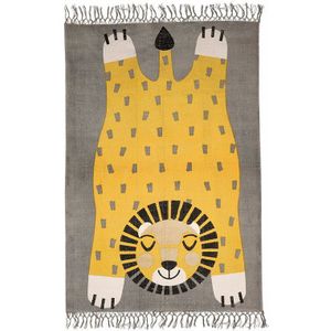Tapis chambre enfant coton imprimé motif lion BABA