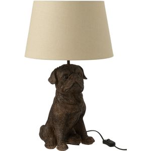 J-Line tafellamp Hond Zittend - resine - bruin - woonaccessoires