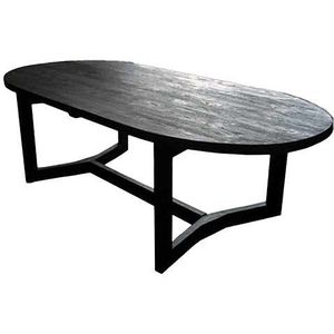 Van der Leeden Teak Tuintafel Ovaal 260x110 cm - Black