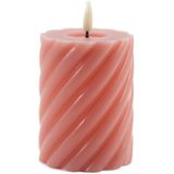 Mansion atmosphere - swirl led kaars donker roze 10x7,5cm