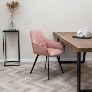 SET van 6 Kick - Eetkamerstoel - Roze - Velvet