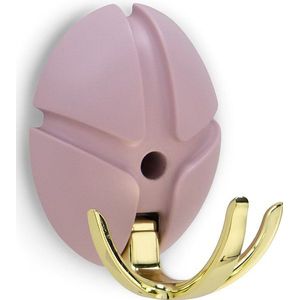 SPINDER DESIGN TICK Wandkapstok - Pale Pink / Goud