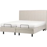 Beliani DUKE II - Tweepersoonsbed - Beige - 180 x 200 cm - Polyester