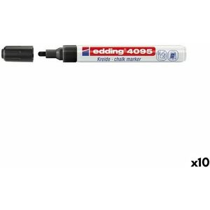 Vloeibare krijtstiften Edding 4095 Zwart (10 Stuks)