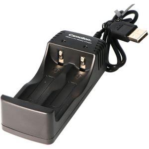 18650 USB Li-ion lader inclusief micro USB-oplaadkabel geschikt voor 1 of 2 Li-ion batterijen 18650