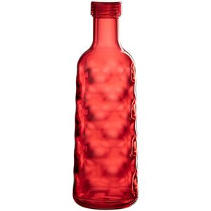 J-Line fles Gehamerd In Giftbox - kunststof - rood