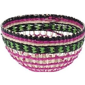 Home & Styling Zeegras manden - 20xH10cm - Multi Groen/Roze