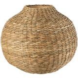 J-Line Vaas Kort Decoratief Zeegras/Bamboe Naturel - 23 cm hoog