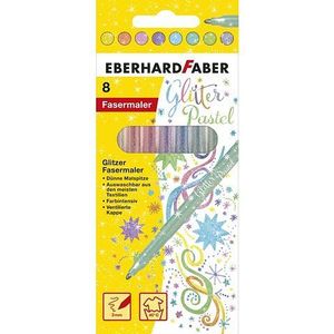 8 Glitter viltstiften pastelkleuren Eberhard Faber 551009