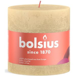 Bolsius - Rustiek stompkaars shine 100 x 100 mm Oat beige kaars