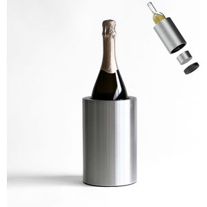 Coolenator Wijnkoeler Hoes - Flessenkoeler met 6 uur Actieve Koeling - Silver