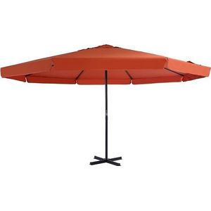 vidaXL - Parasol - met - aluminium - paal - 500 - cm - terracottakleurig