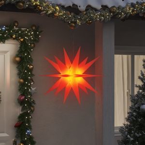 Hanglamp Moravische ster met LED inklapbaar 100 cm rood