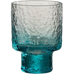J-Line Oneffen glas - likeurglas - blauw - 6 stuks - woonaccessoires